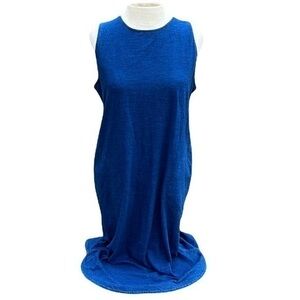Pure Jill Indigo cotton dress sleeveless blue 2 side hand pockets small